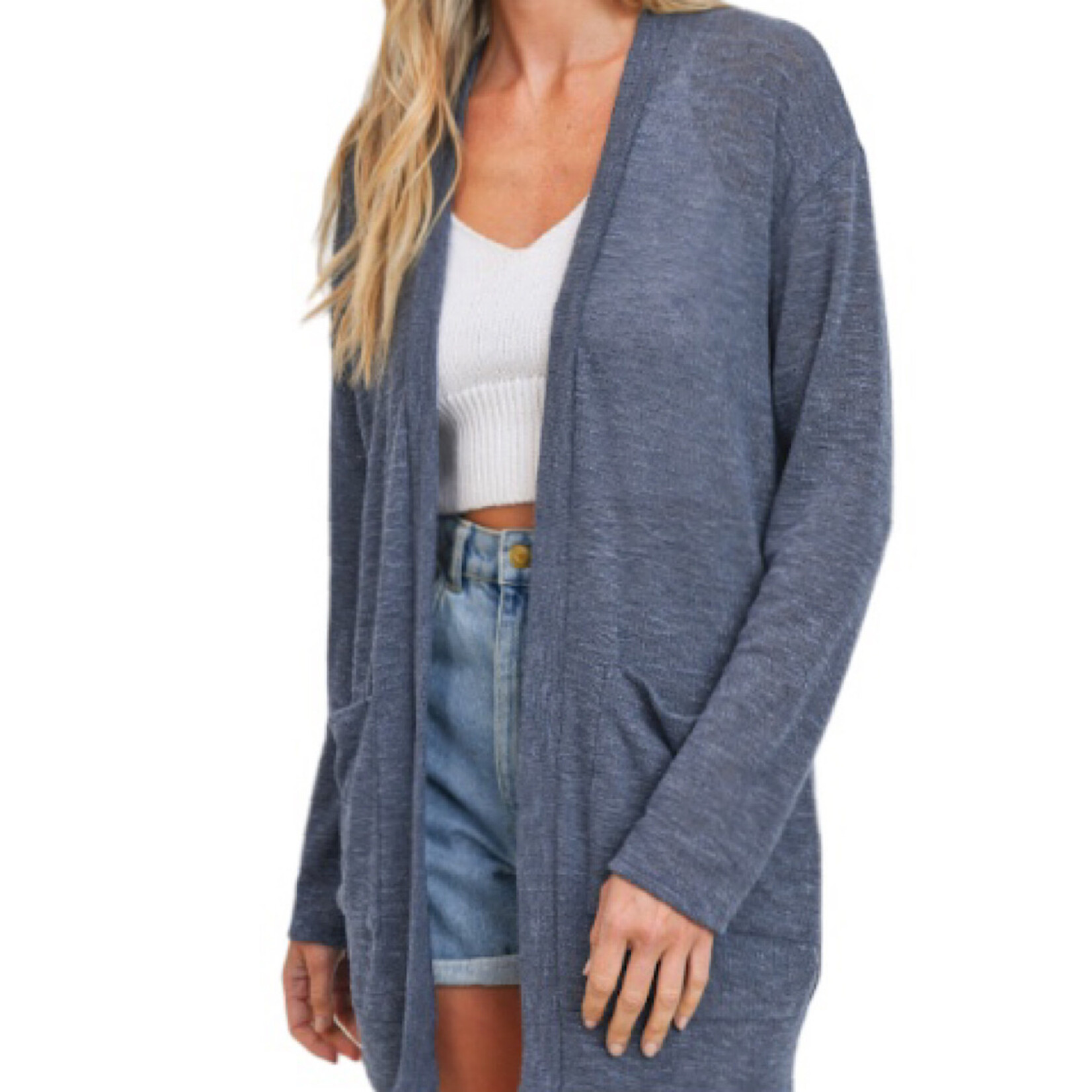 Indigo L/S Open Cardigan
