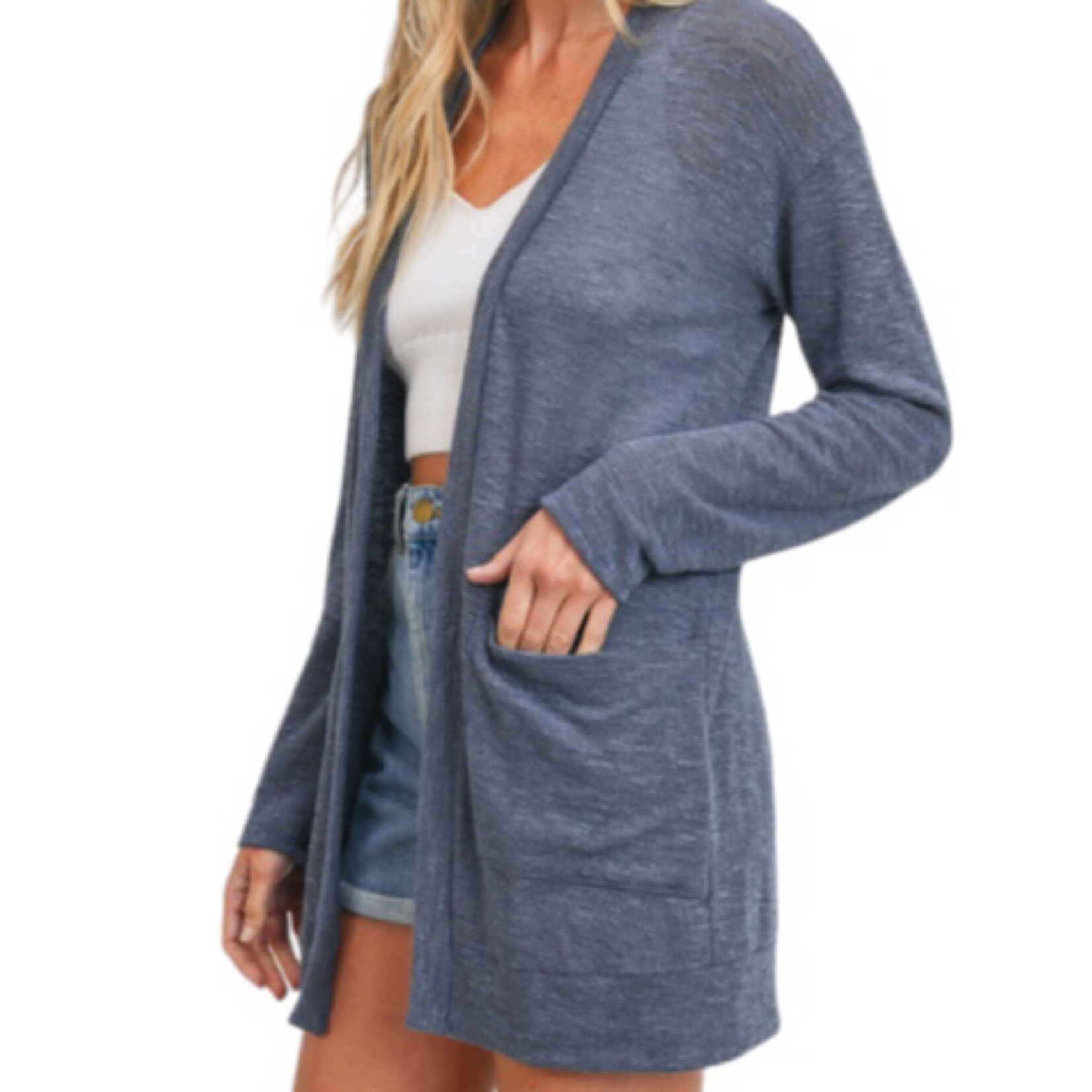 Indigo L/S Open Cardigan