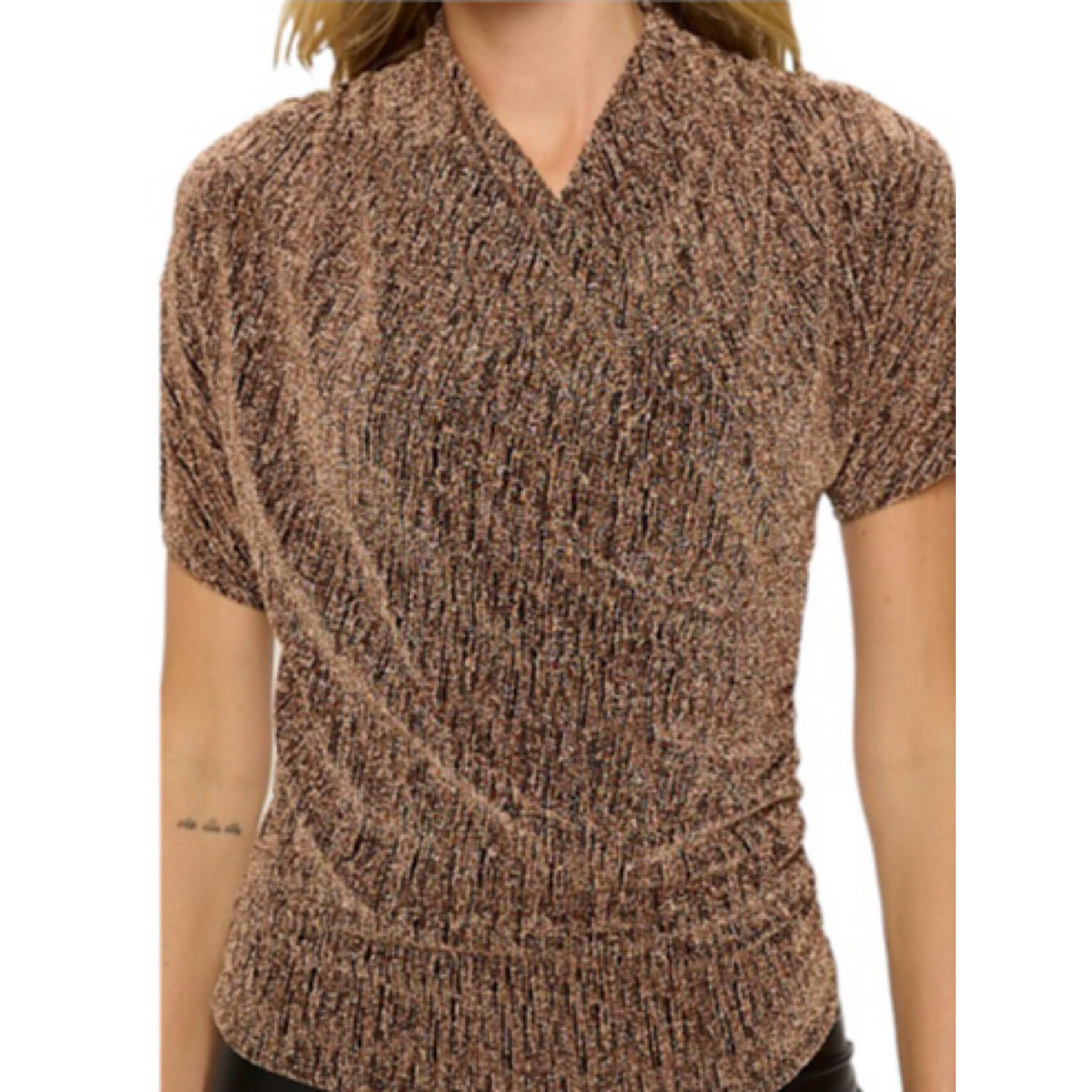 Bronze Surplus Short Dolman Sleeve Top