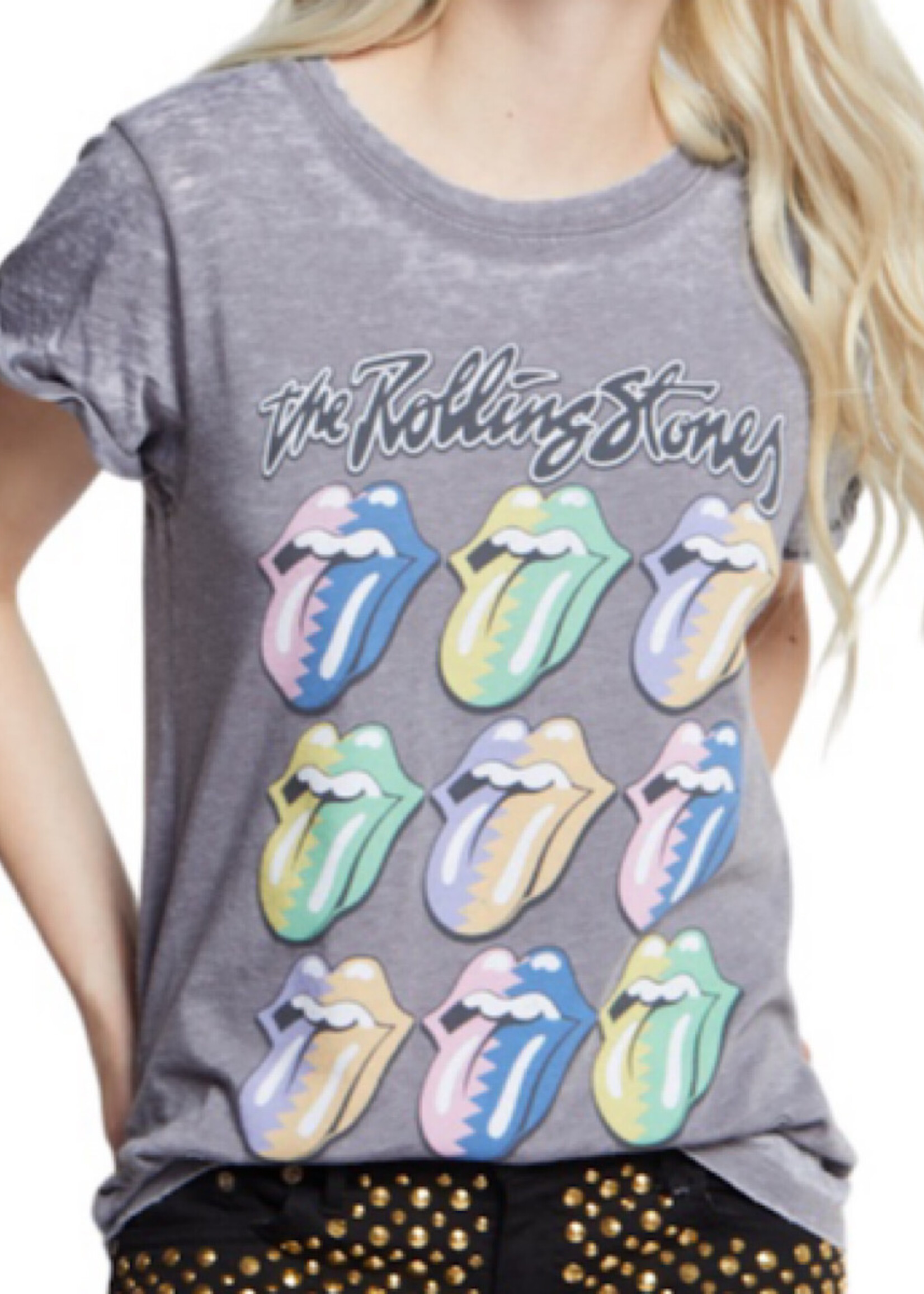 Recycled Karma The Rolling Stones Burn Out Tee- Steel Grey
