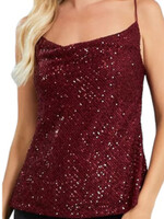 Burgundy Sequins Cami Top