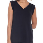 Black Oversized V Neck Tunic Tee