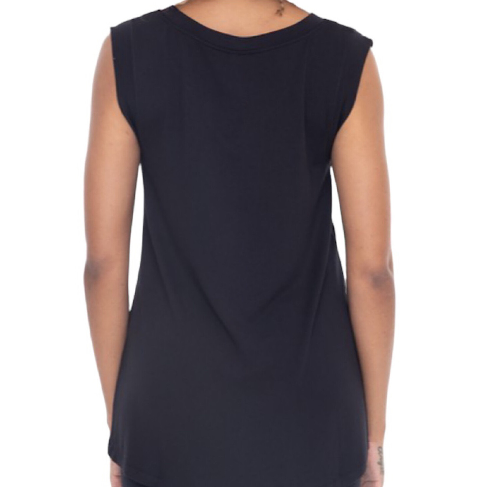 Black Oversized V Neck Tunic Tee