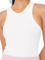 White Ribbed Seamless Sleeveless Bodysuit