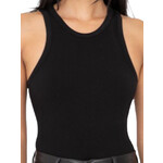 Black Ribbed Seamless Sleeveless Bodysuit