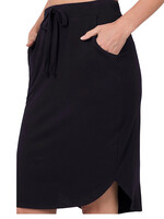 Black Tulip Hem Skirt W Side Pockets