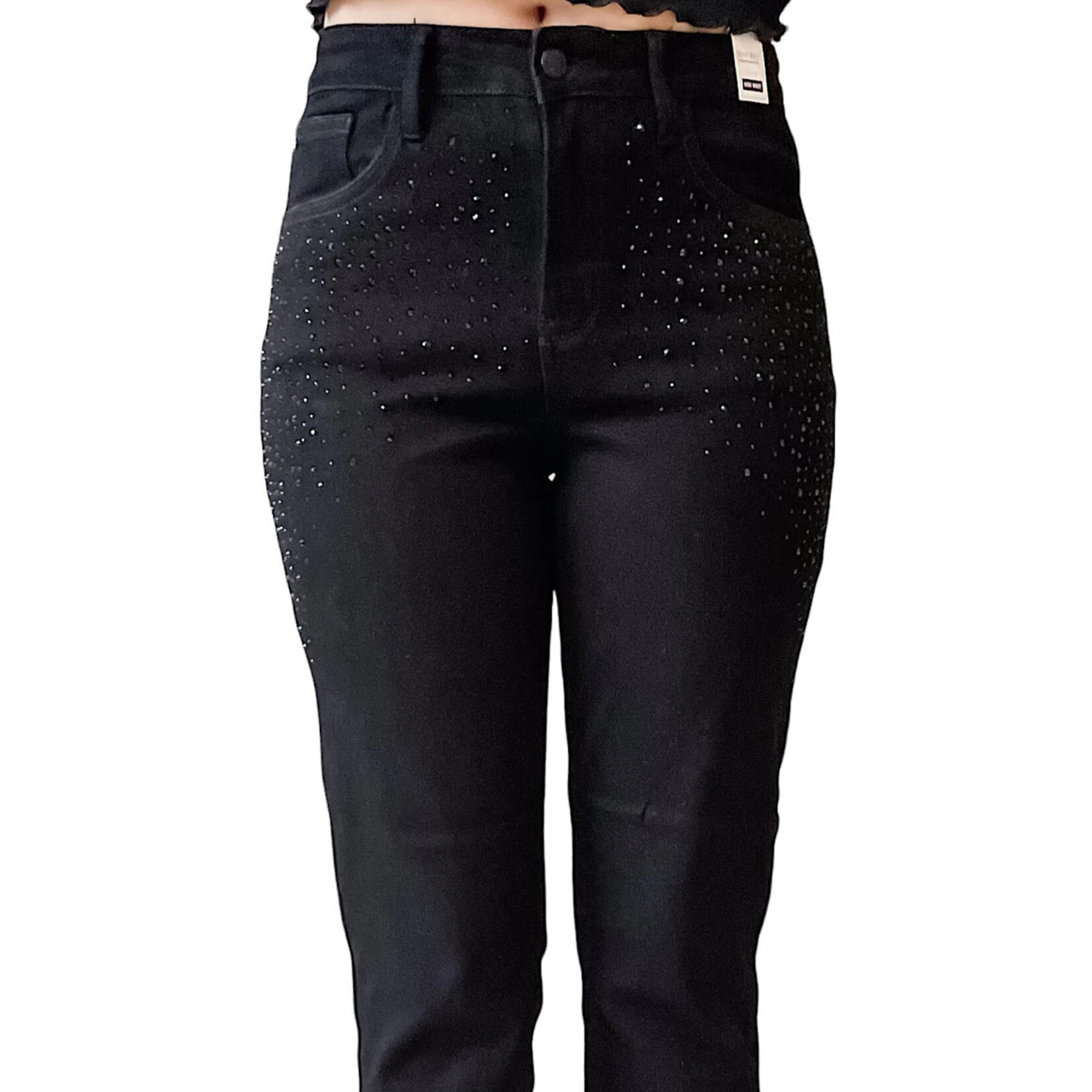 Judy Blue JB88809 Black H/W Rhinestone Embellishment Slim Jeans