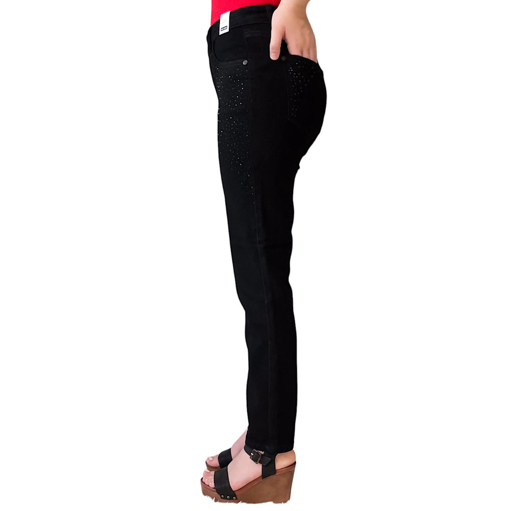 Judy Blue JB88809 Black H/W Rhinestone Embellishment Slim Jeans
