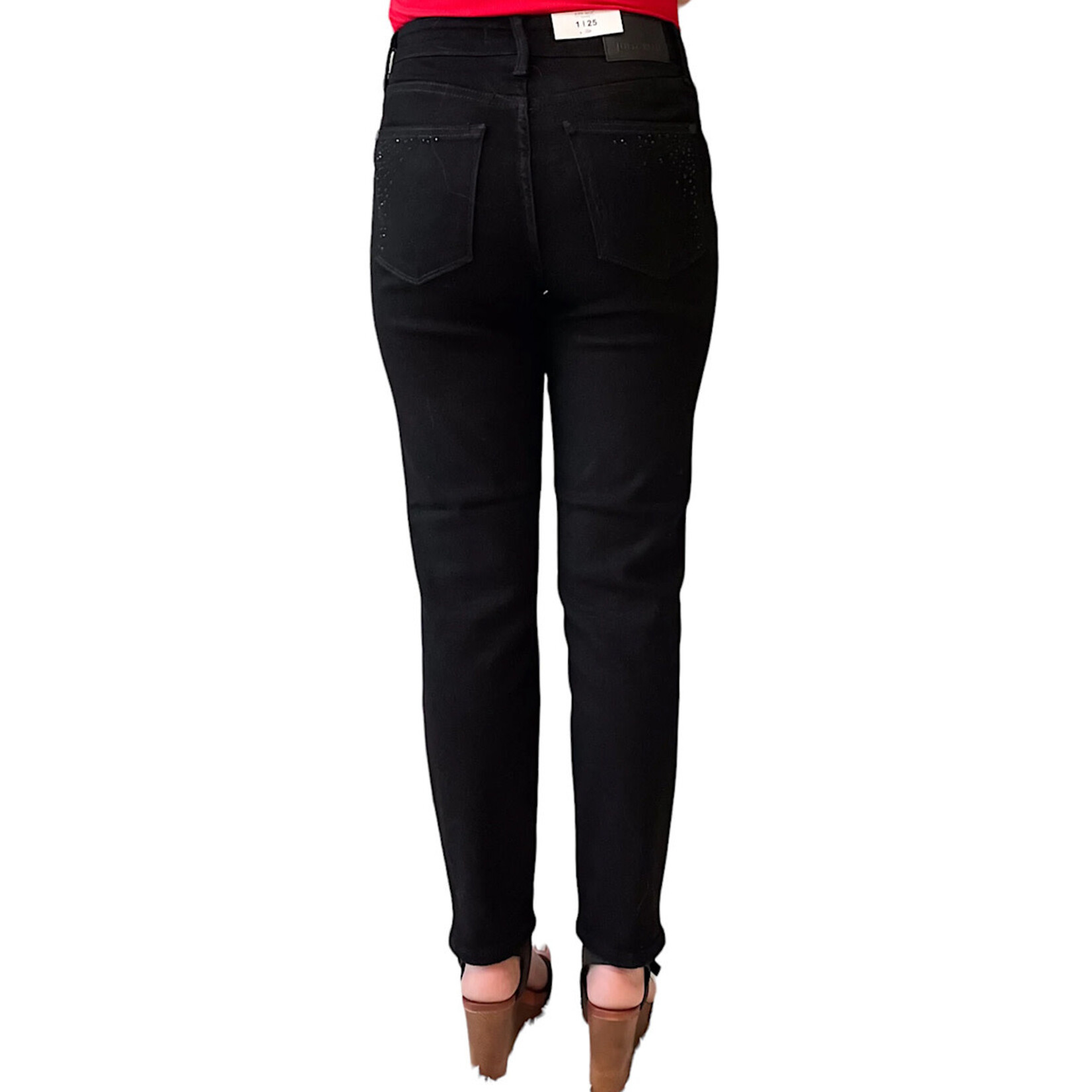 Judy Blue JB88809 Black H/W Rhinestone Embellishment Slim Jeans