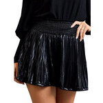 Smocked Elastic Waist Pleated Shorts