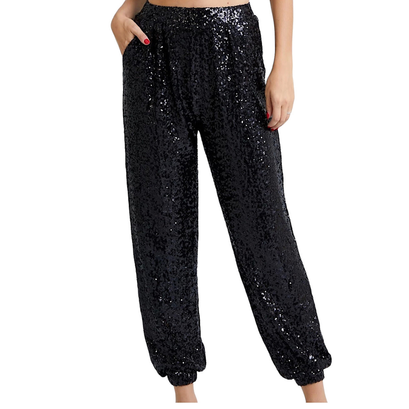 Black Sequins Jogging Pants
