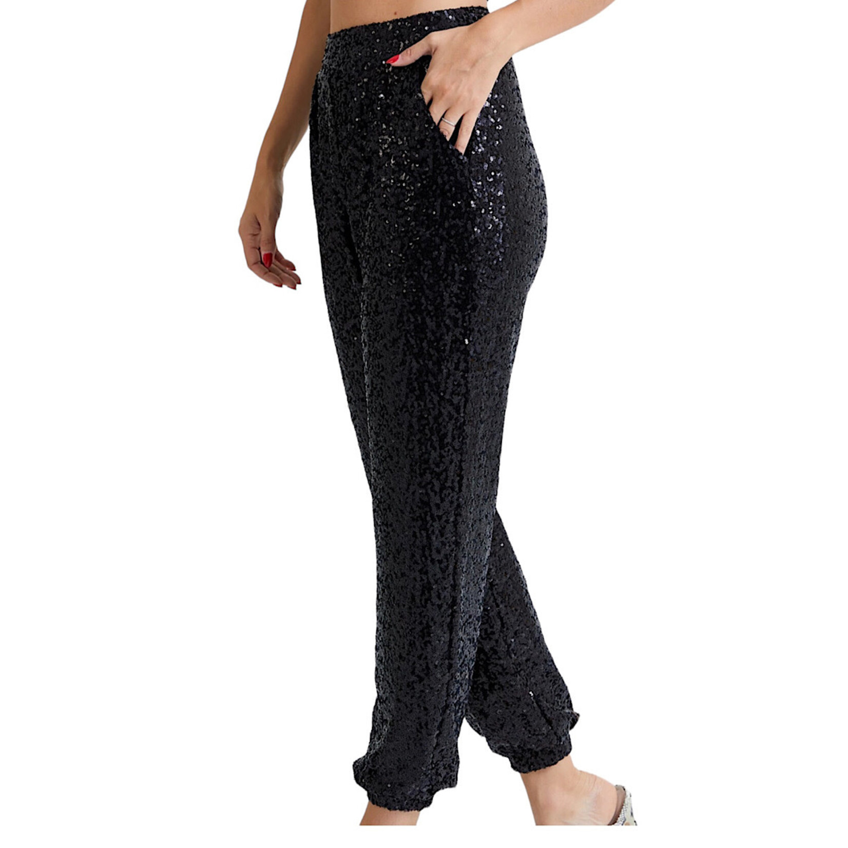Black Sequins Jogging Pants