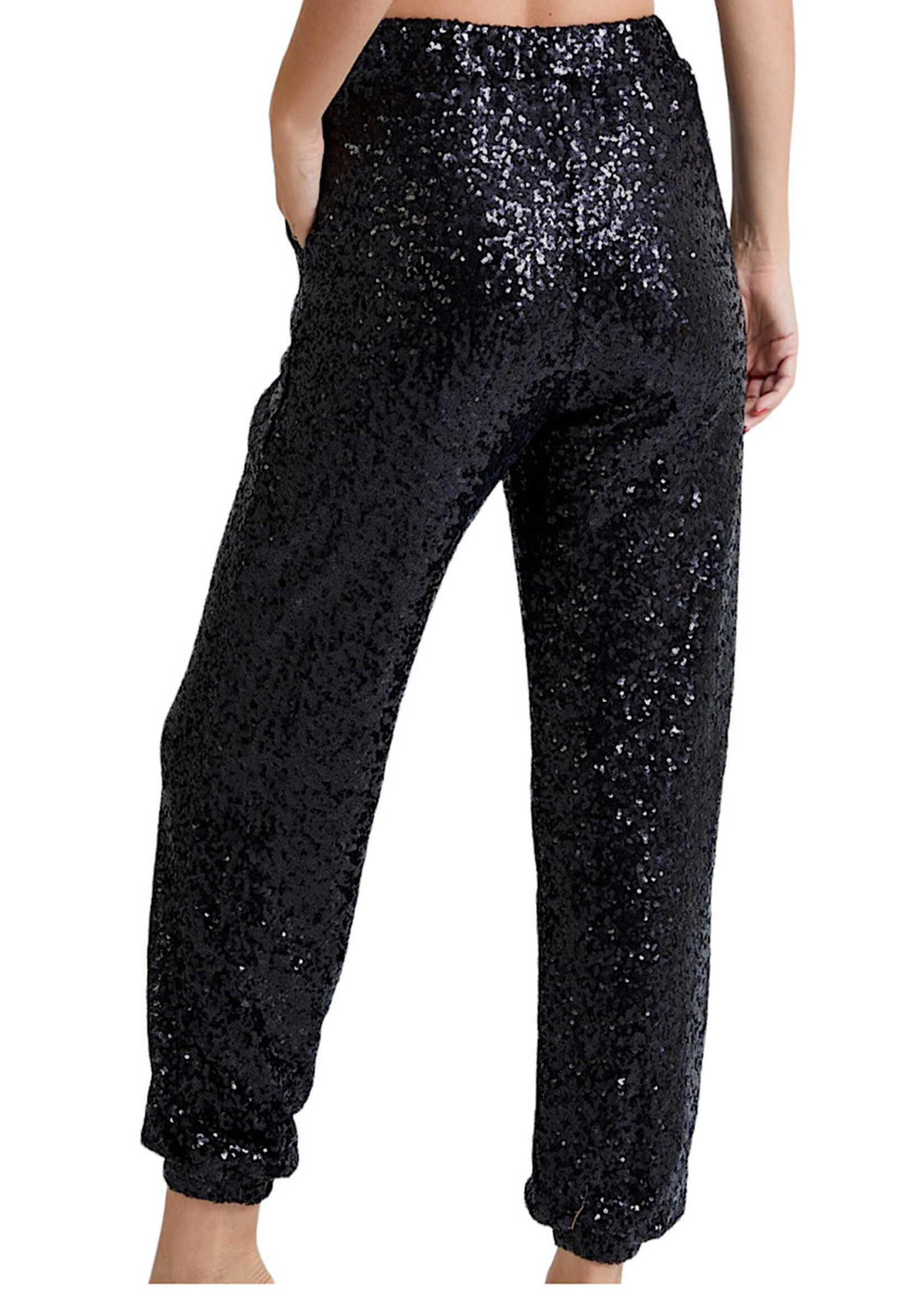 Black Sequins Jogging Pants