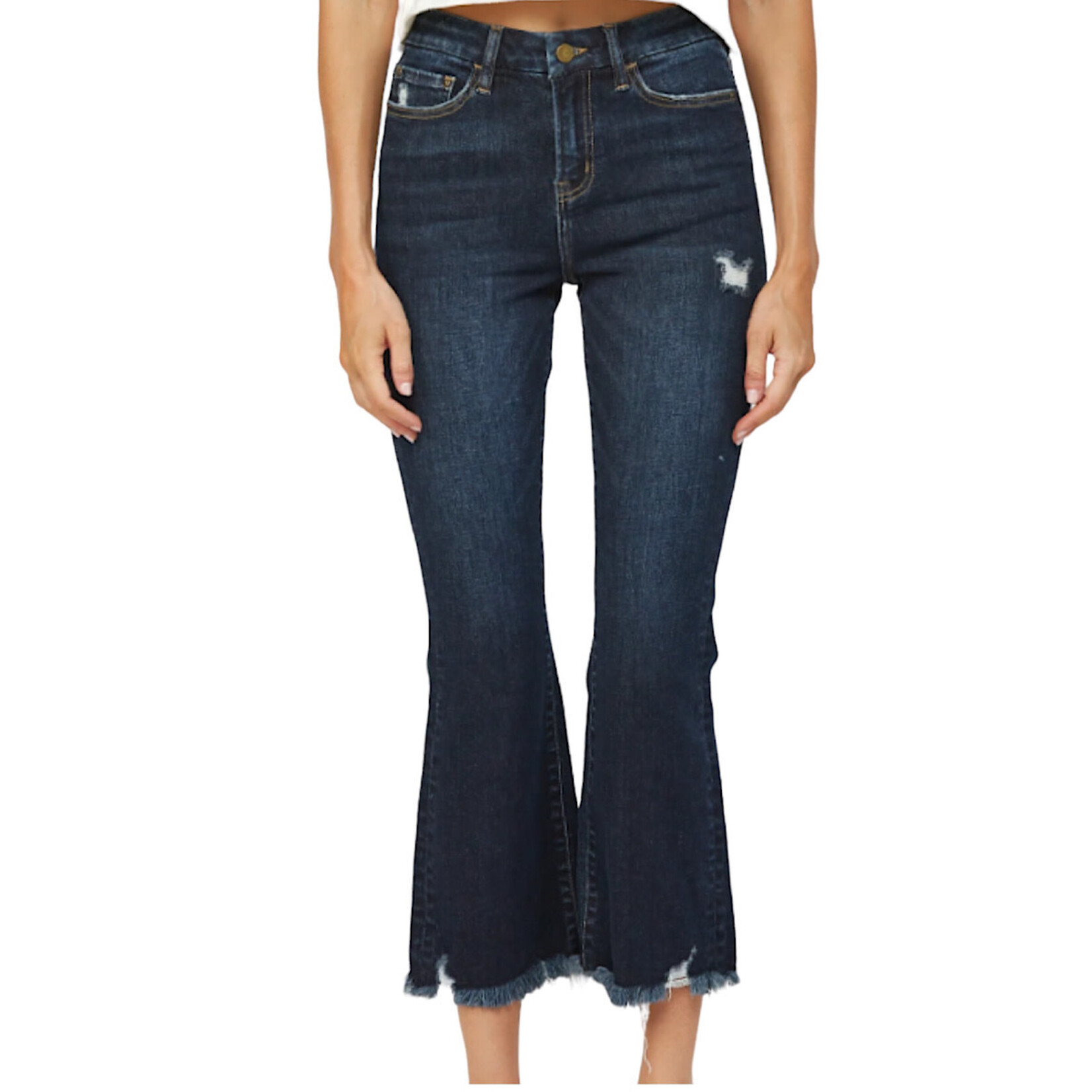 Mica Denim MDP-F149DK High Rise Crop Flare