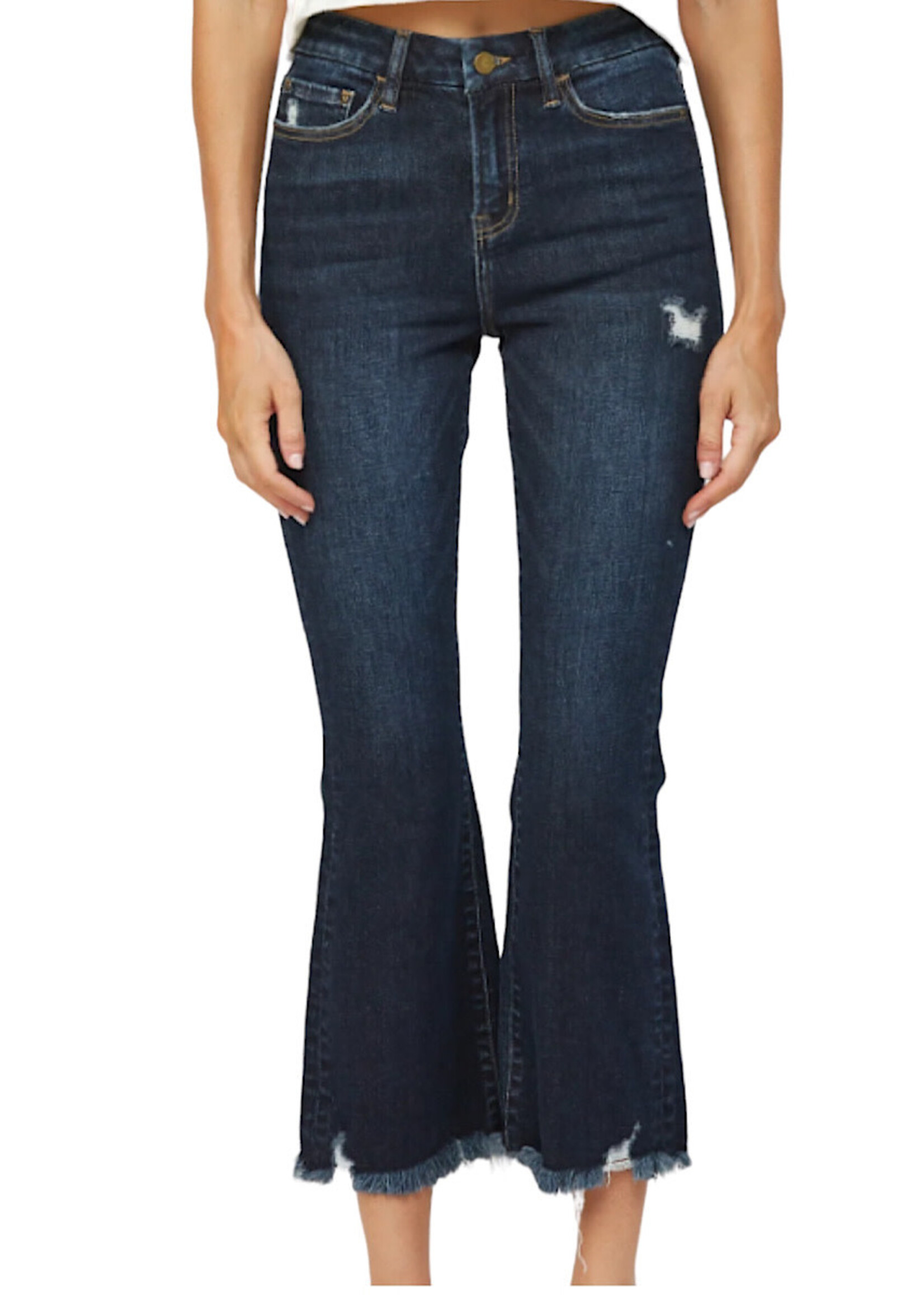 Mica Denim MDP-F149DK High Rise Crop Flare