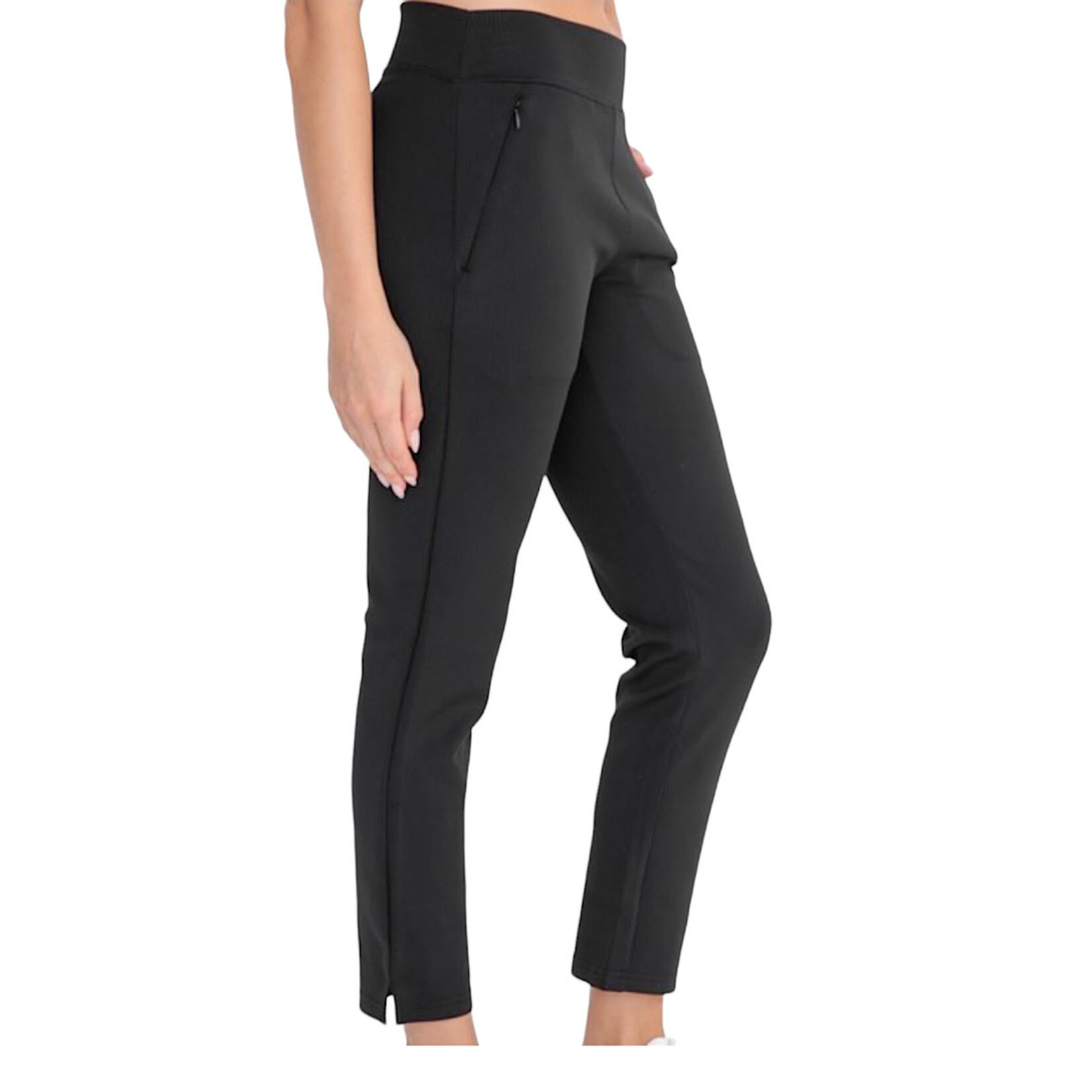 Black Jacquard Ribbed Tapered Pant