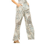 Vintage Blue Leopard Print Terry Pants
