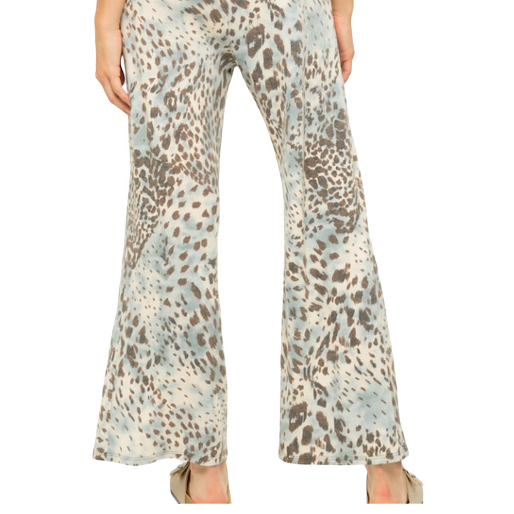Vintage Blue Leopard Print Terry Pants
