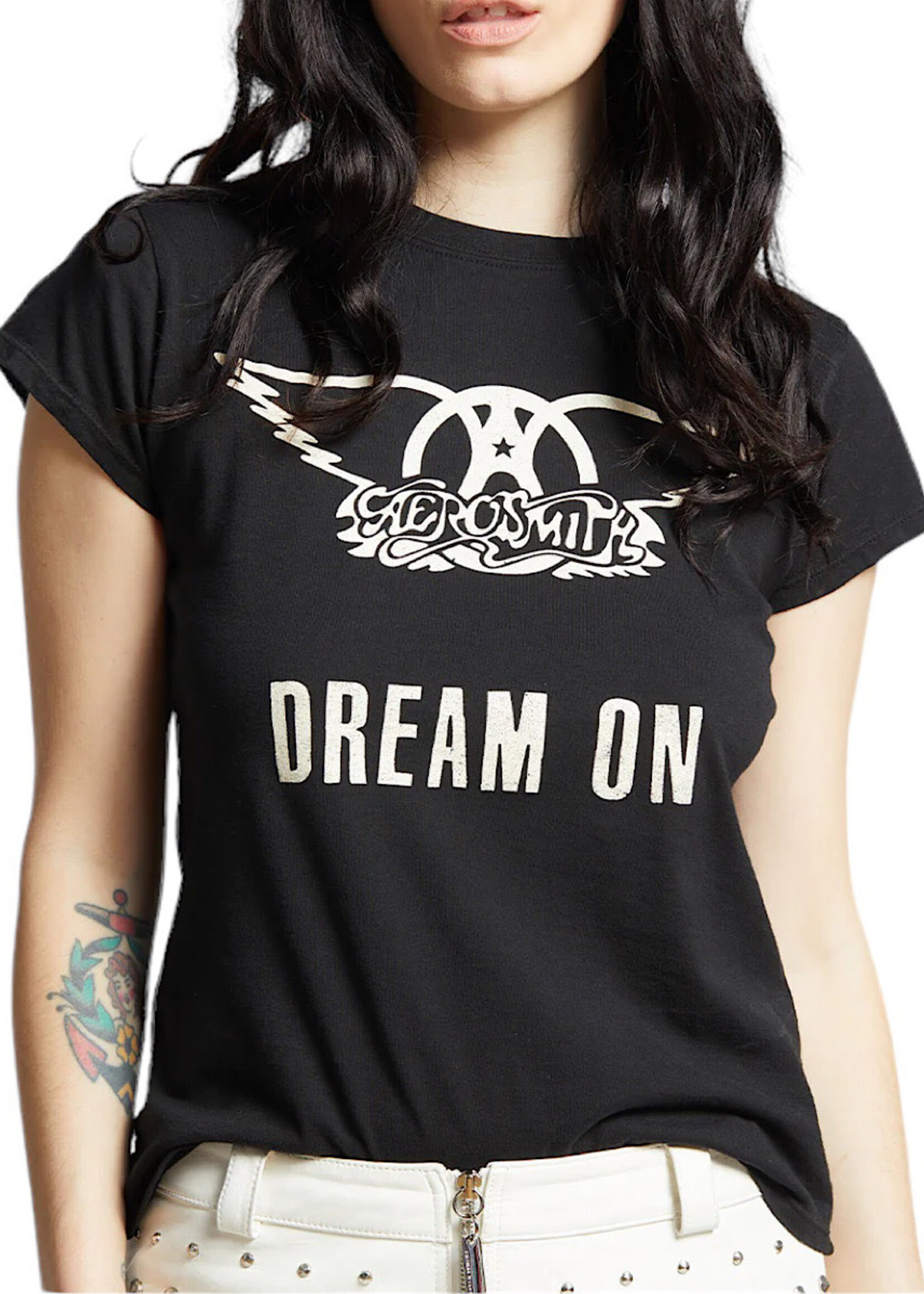 Recycled Karma Black Aerosmith Dream On Baby Tee