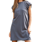 Grey Short Sleeve Round Neck Mini Dress