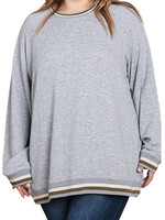 Plus Heather Grey French Terry Color Block Top