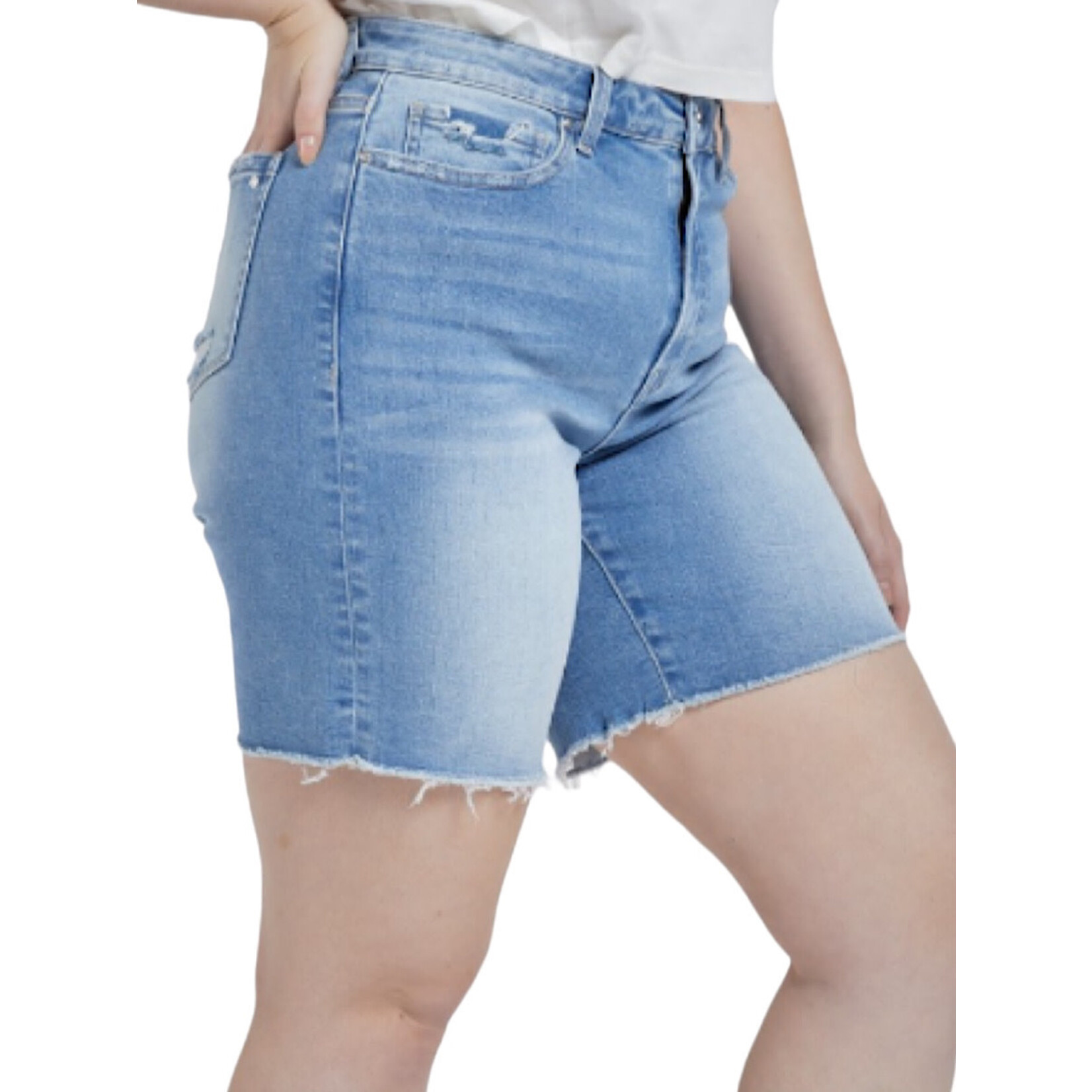 Mica Denim Mica High Rise Stretch Midi Shorts MXP-H217M