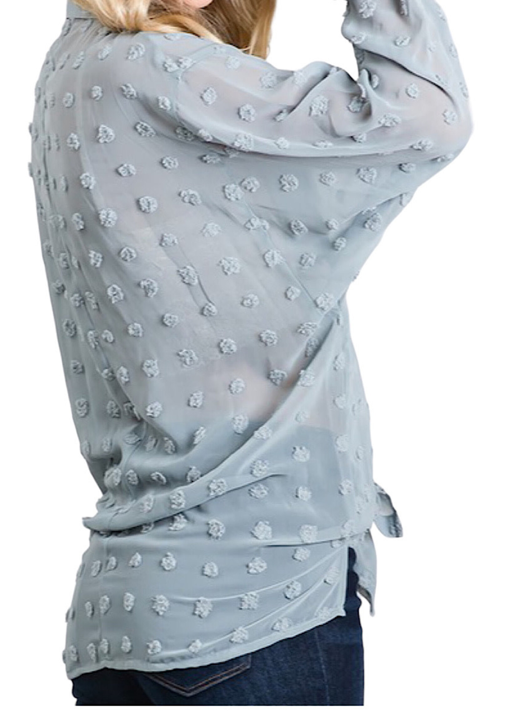 chiffon button down