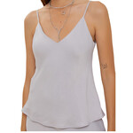 Silver Satin Cami Tank