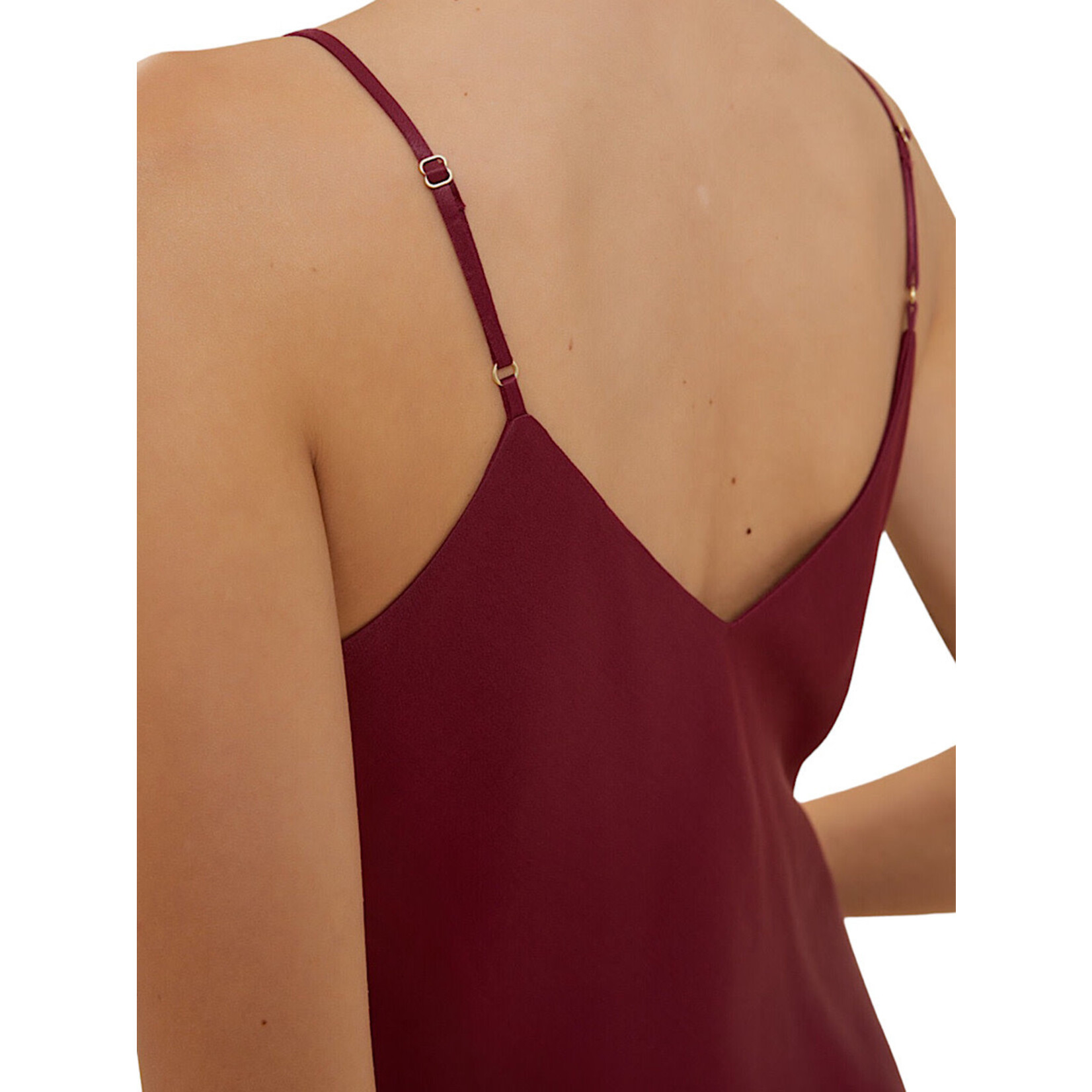 Wine Satin Cami Tank