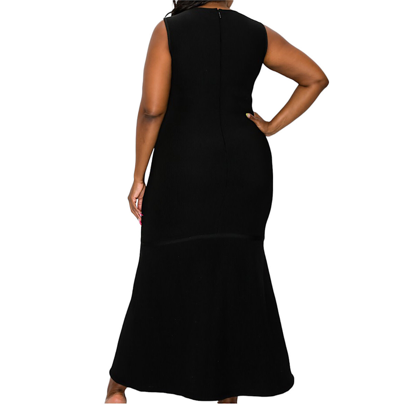 Black Vertical Eyelet Maxi Dress