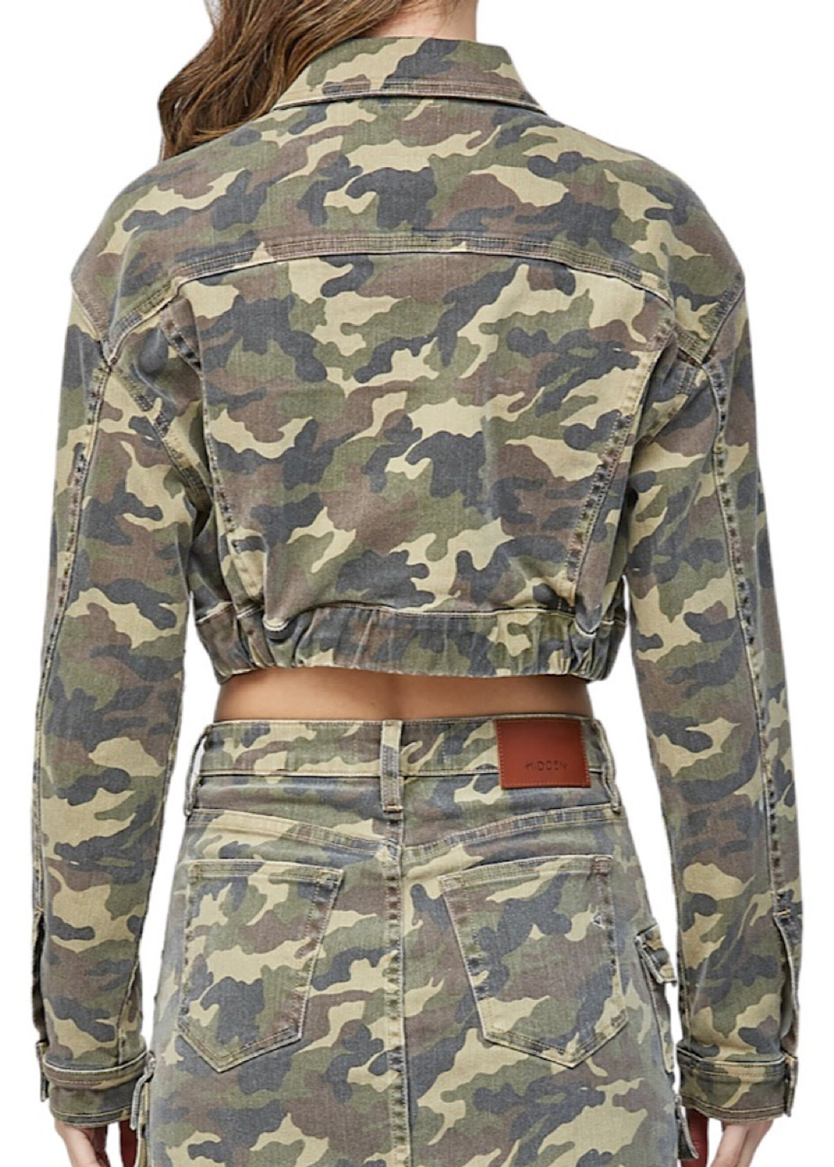 Hidden Camo Cropped Cargo Jacket
