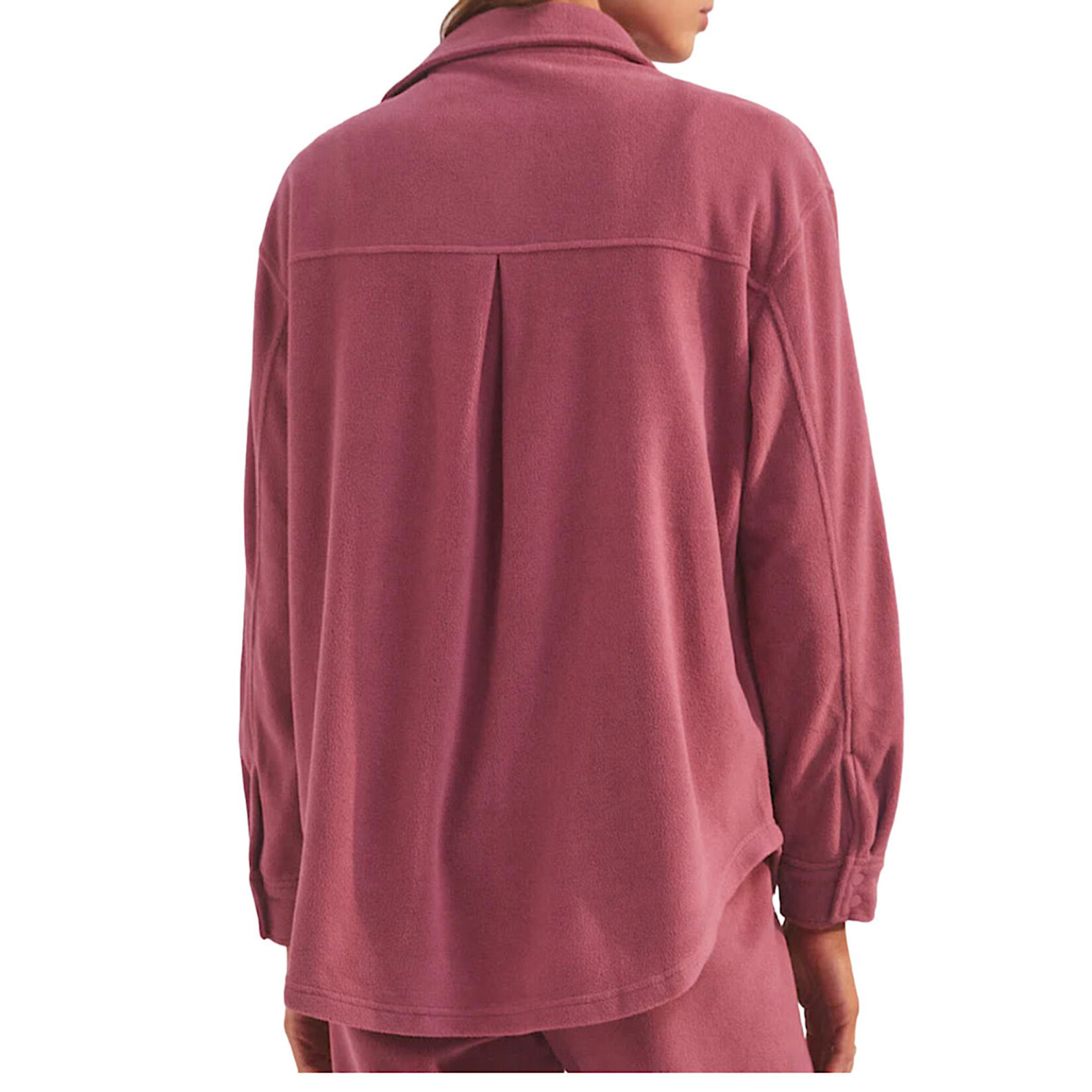 Z Supply Z Supply Cool Nights Fleece Shirt Pink Aura