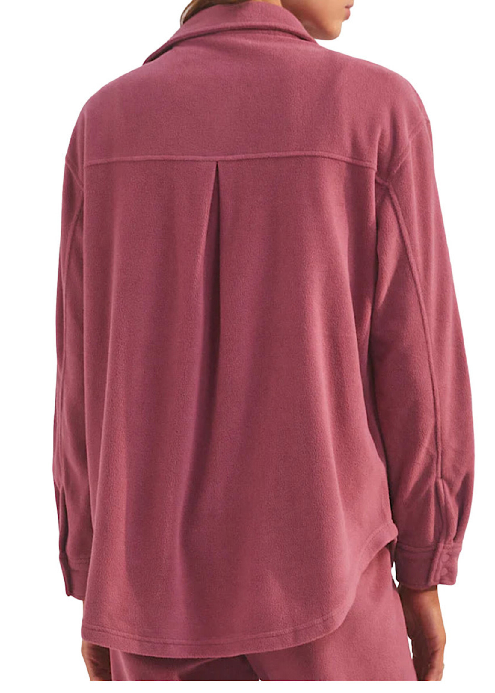 Z Supply Z Supply Cool Nights Fleece Shirt Pink Aura