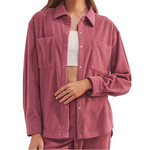 Z Supply Z Supply Cool Nights Fleece Shirt Pink Aura