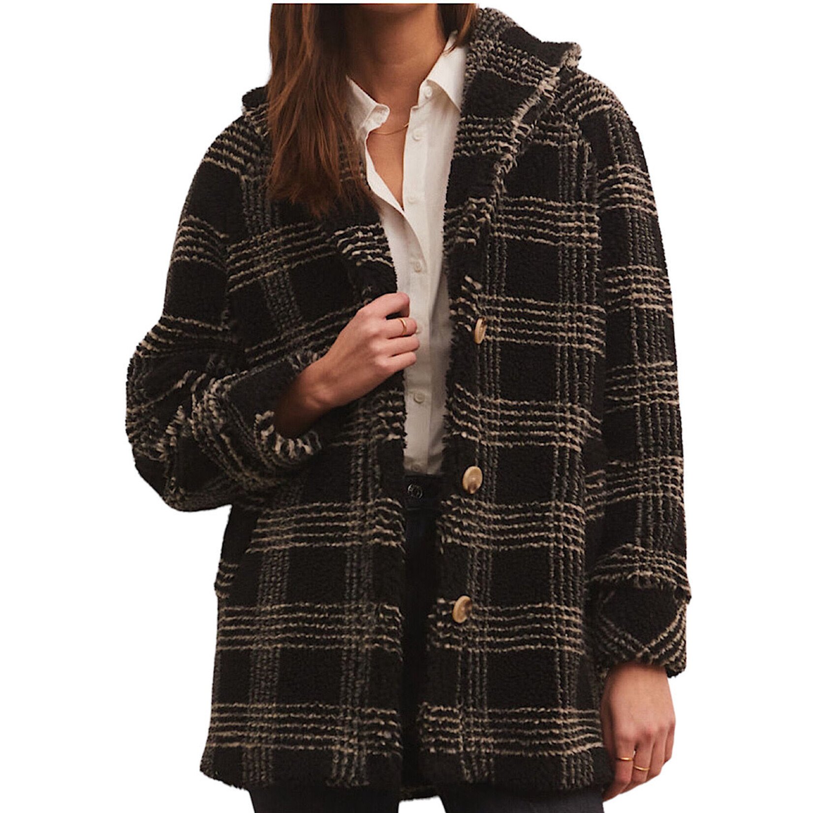 Z Supply Z Supply Hastings Sherpa Coat Black