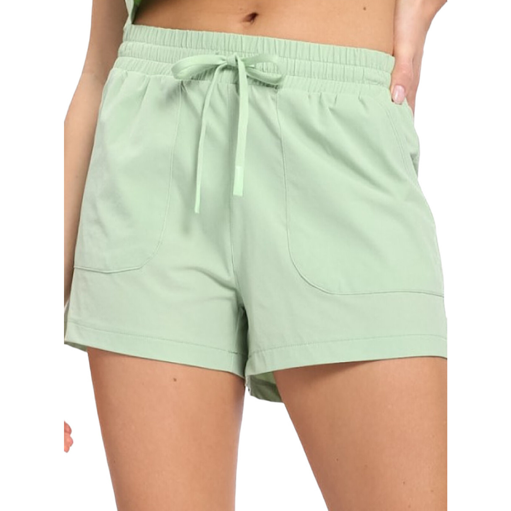 Lime Athleisure Shorts with Drawstring