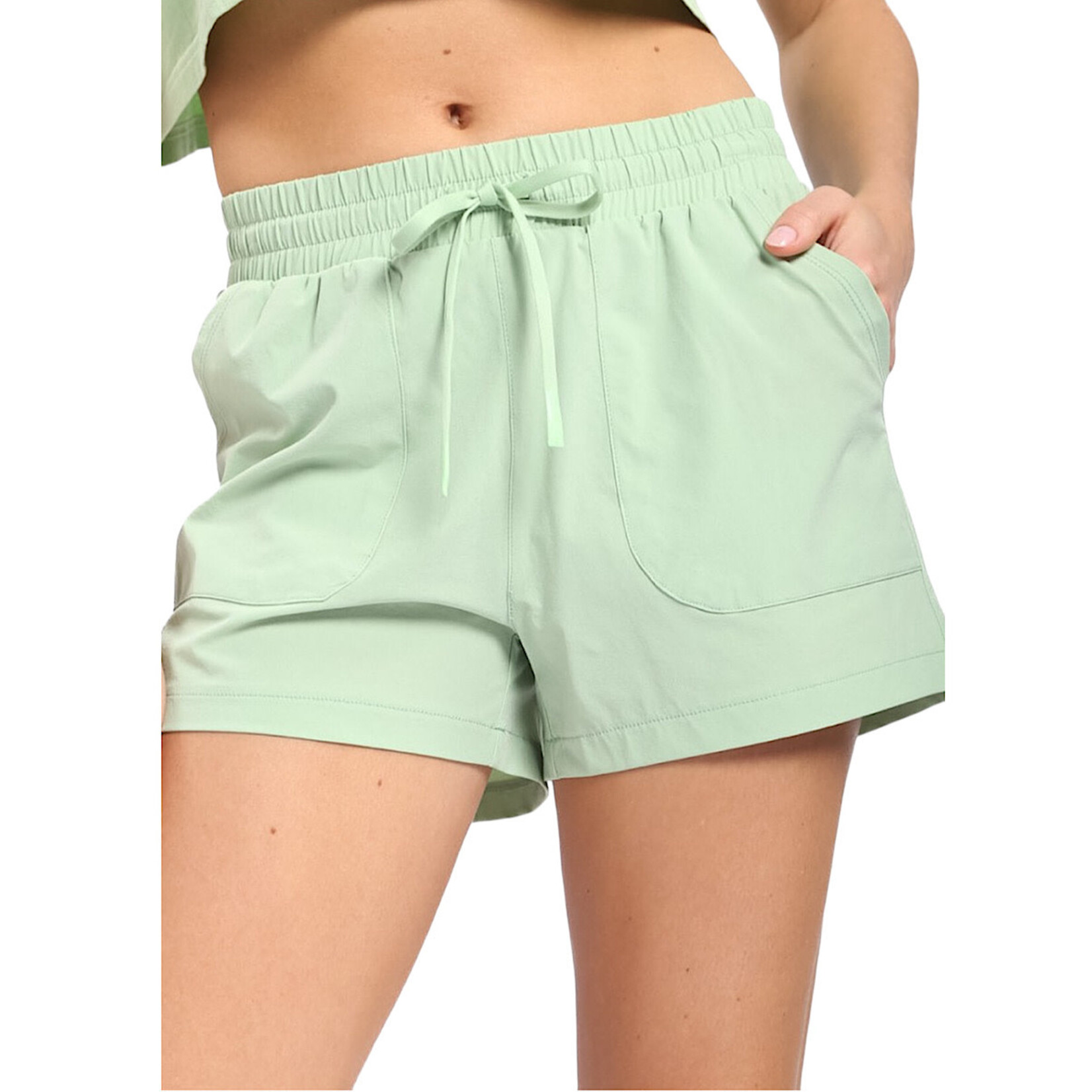 Lime Athleisure Shorts with Drawstring