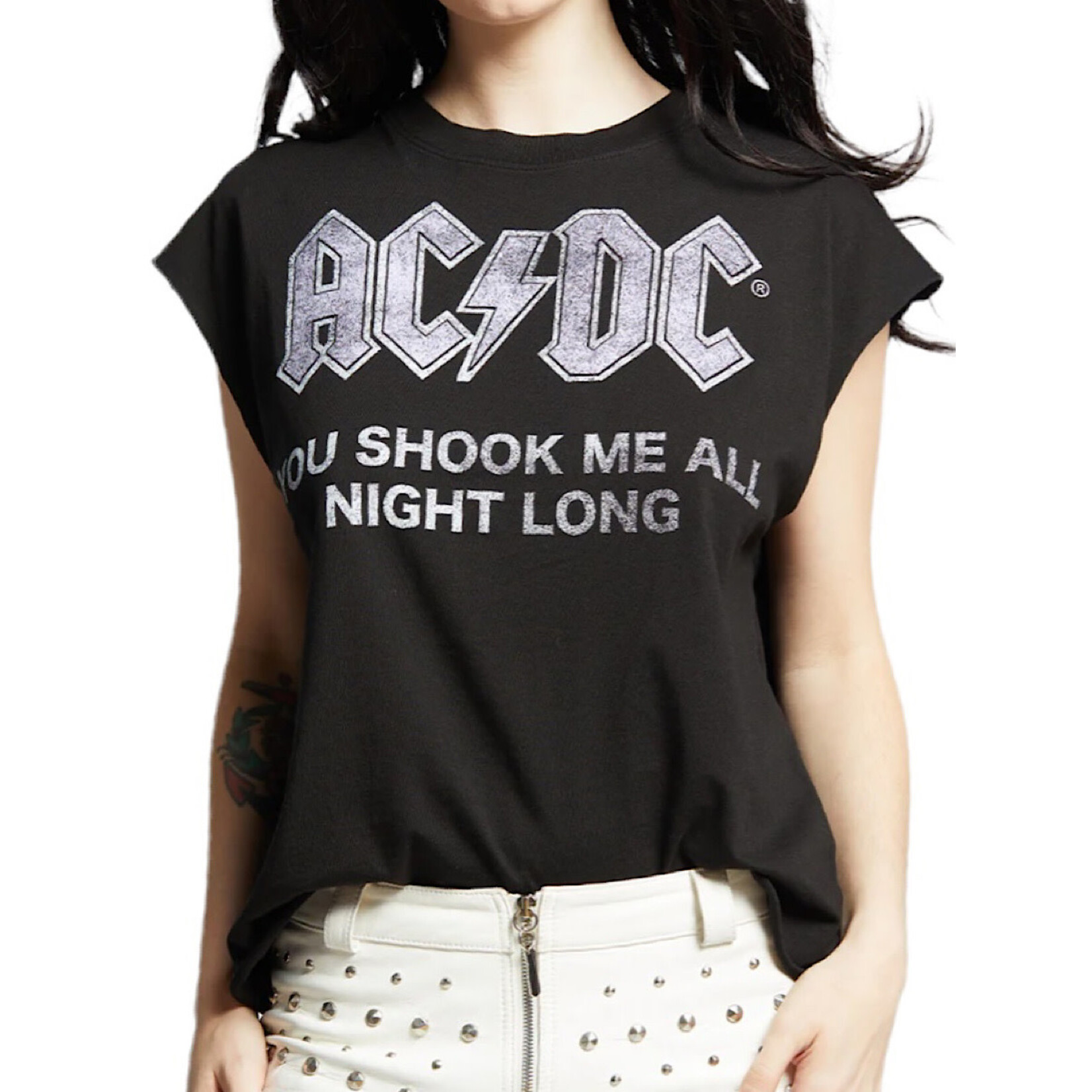 AC/DC Drink on Me Cut Sleeve Pepper Tee