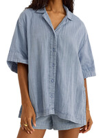 Z Supply Z Supply Wave Breaker Gauze Shirt Deep Indigo