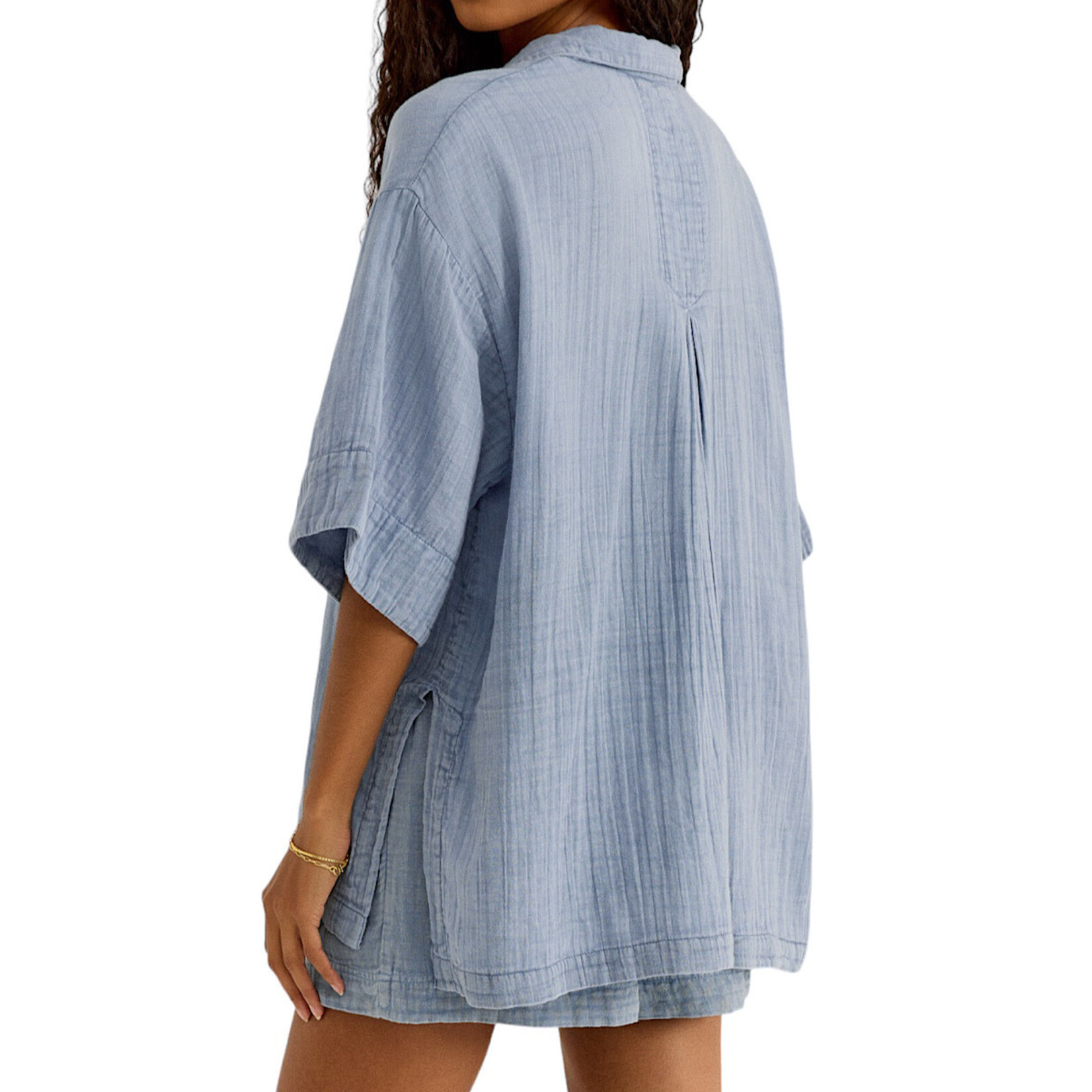 Z Supply Z Supply Wave Breaker Gauze Shirt Deep Indigo