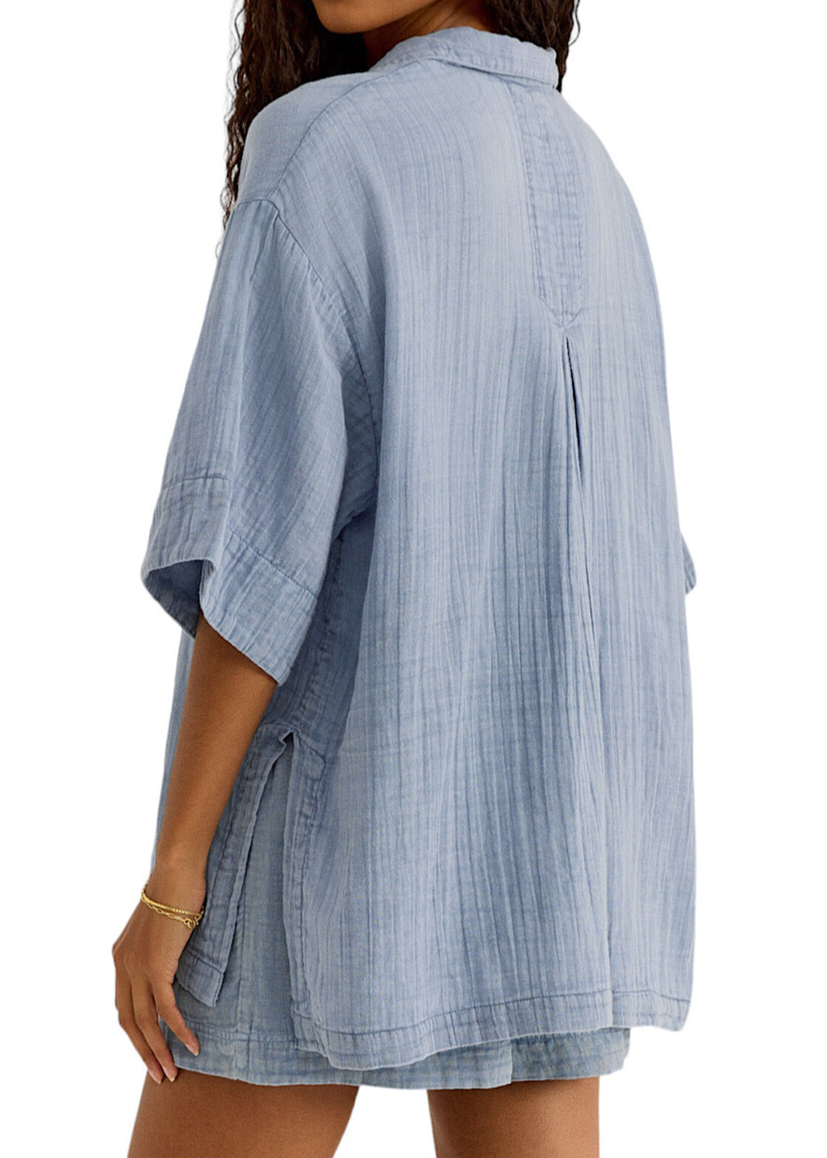 Z Supply Z Supply Wave Breaker Gauze Shirt Deep Indigo