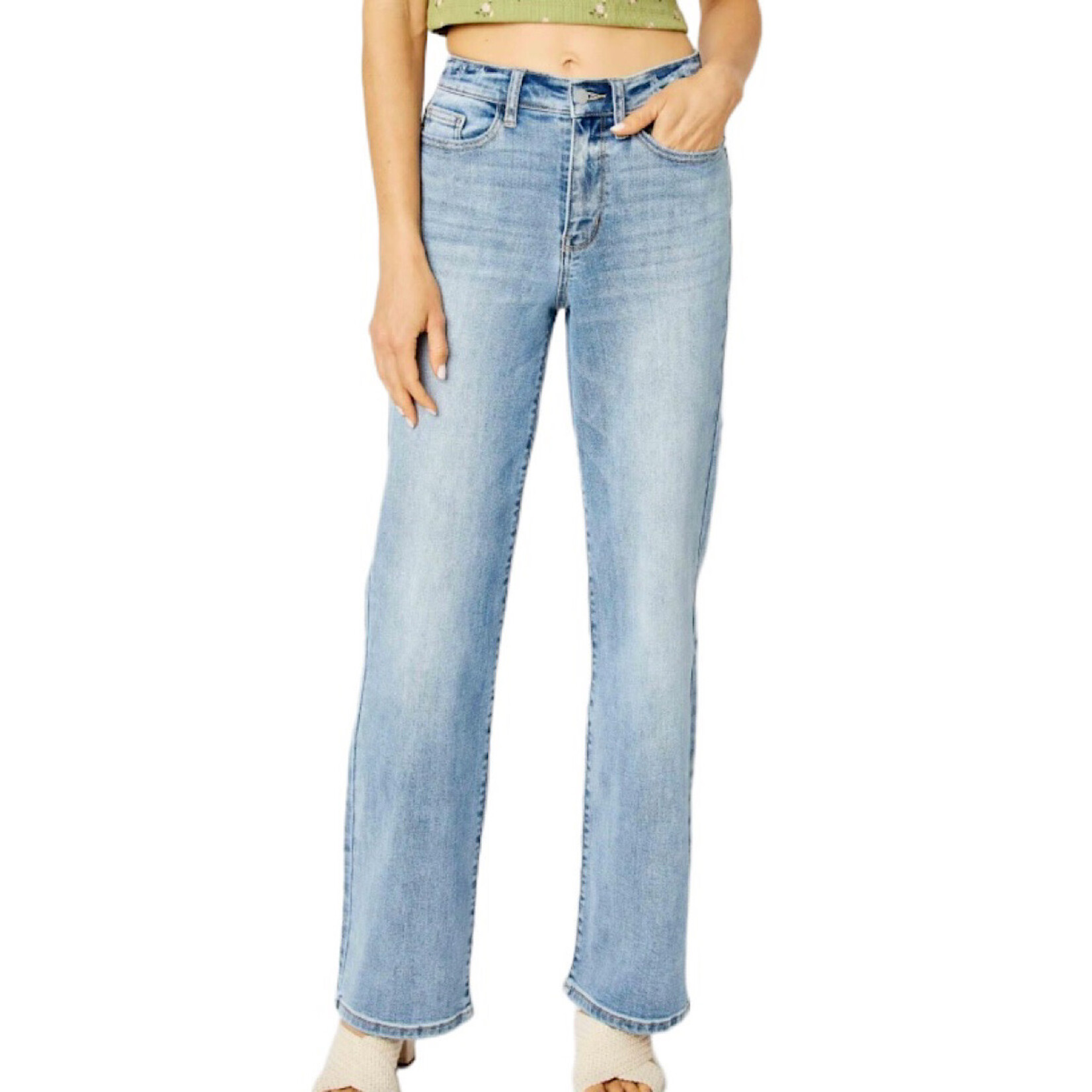 Judy Blue Judy Blue HW Light Wash Straight Leg Jeans JB82501