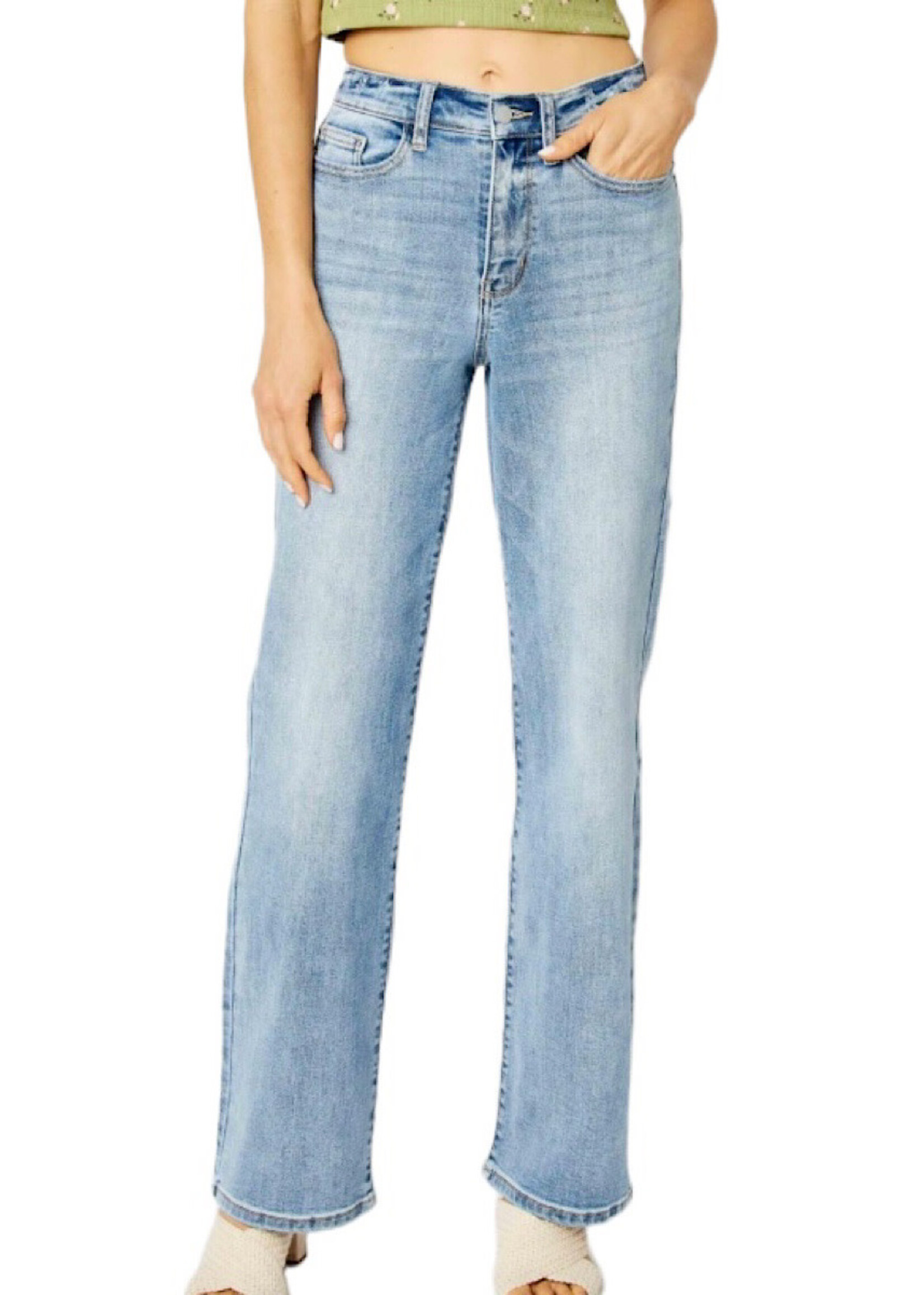 Judy Blue Judy Blue HW Light Wash Straight Leg Jeans JB82501