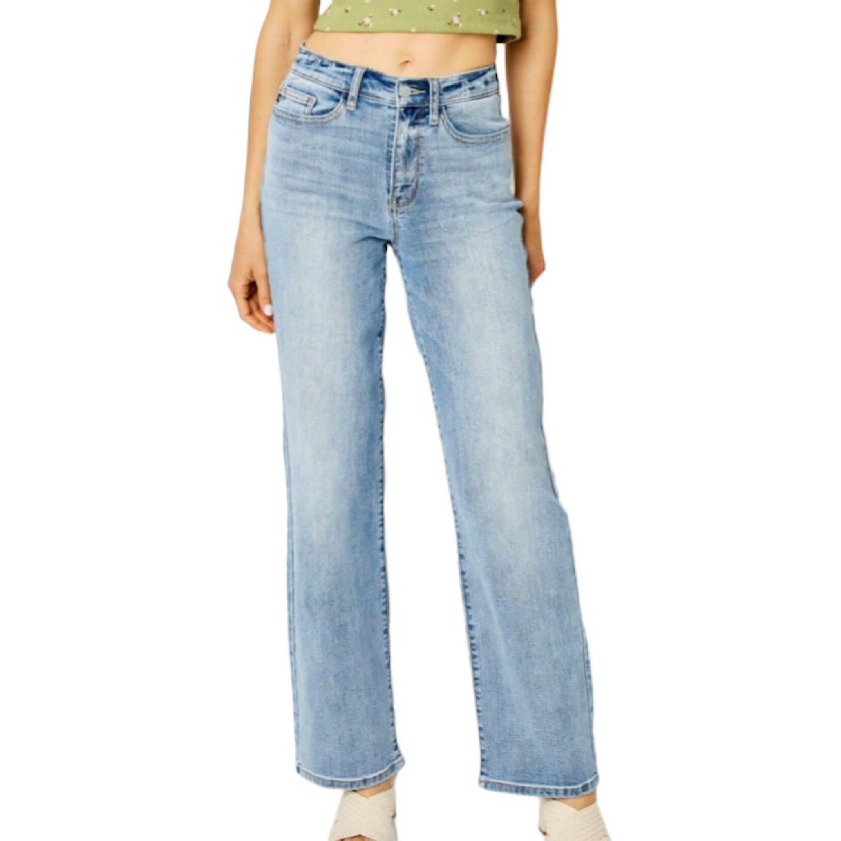 Judy Blue Judy Blue HW Light Wash Straight Leg Jeans JB82501