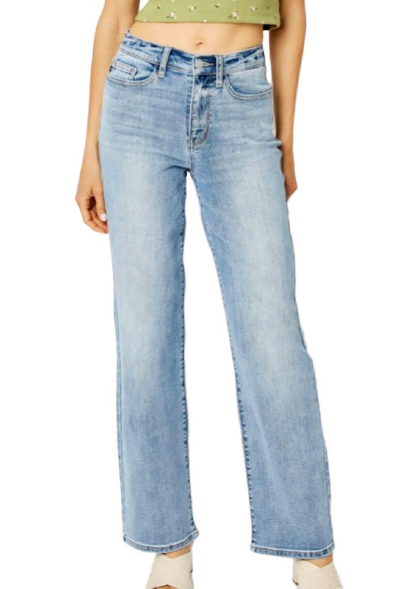 Judy Blue Judy Blue HW Light Wash Straight Leg Jeans JB82501
