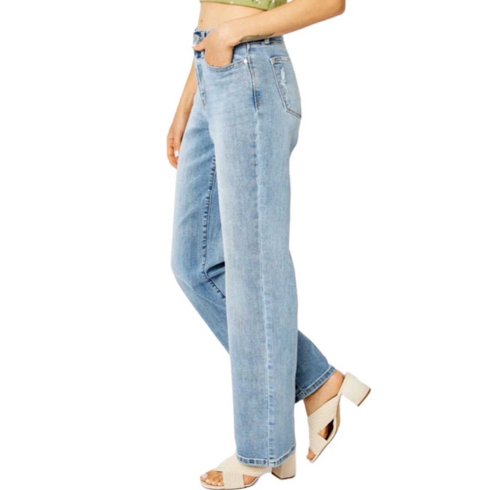 Judy Blue Judy Blue HW Light Wash Straight Leg Jeans JB82501