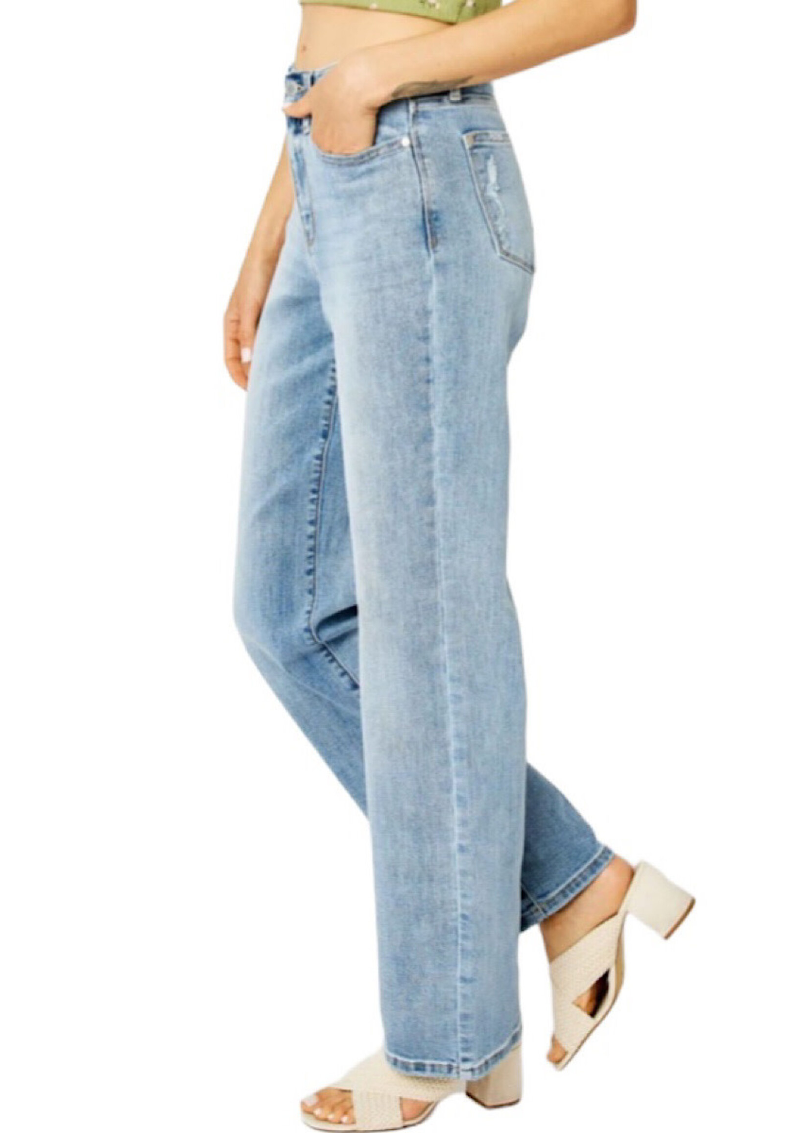 Judy Blue Judy Blue HW Light Wash Straight Leg Jeans JB82501