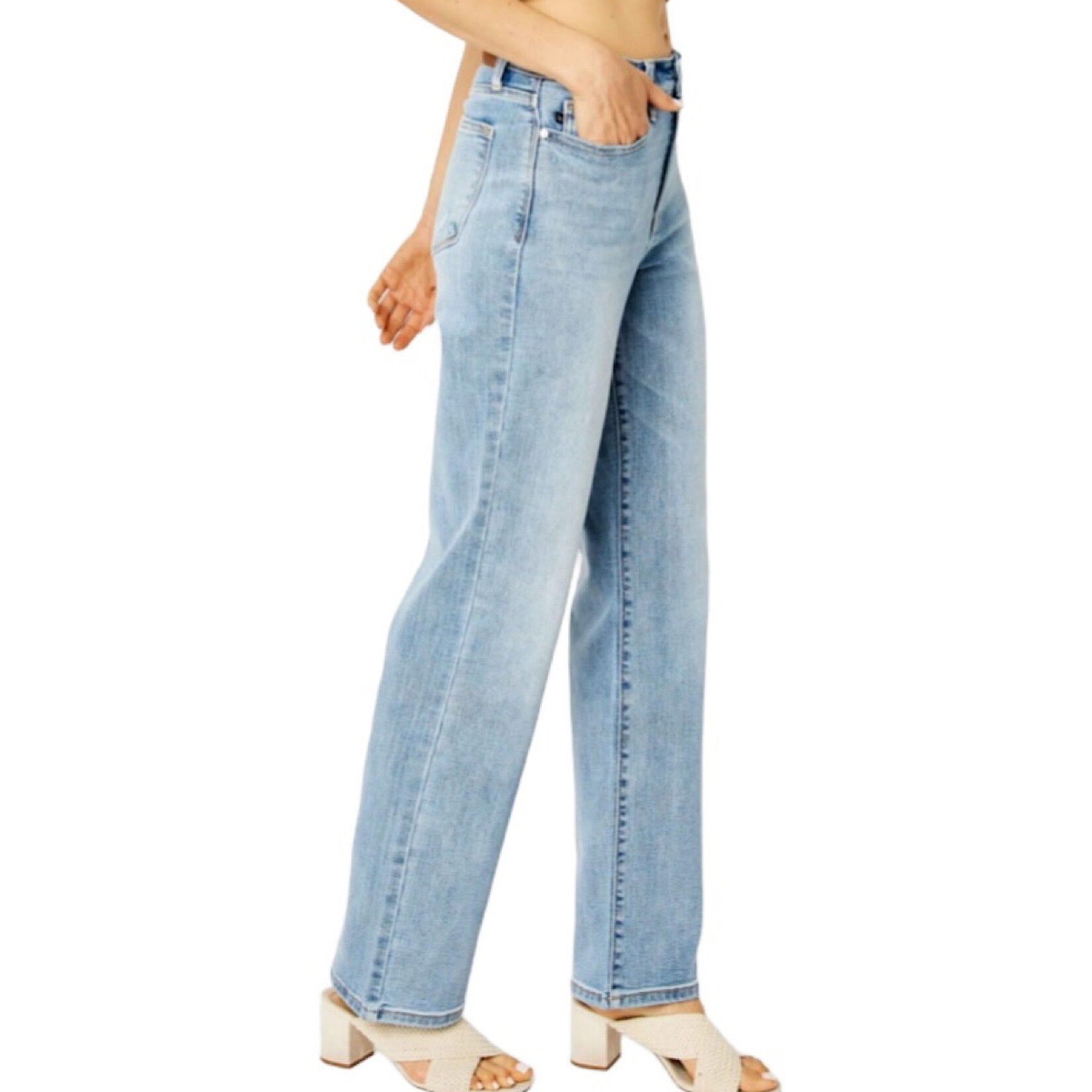 Judy Blue Judy Blue HW Light Wash Straight Leg Jeans JB82501