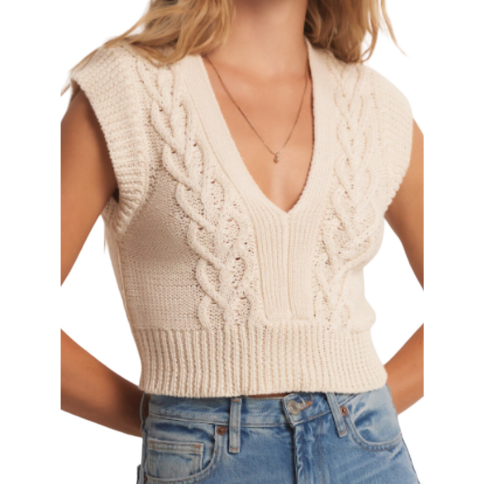 Z Supply Z Supply Roped In Sweater Vest Sandstone