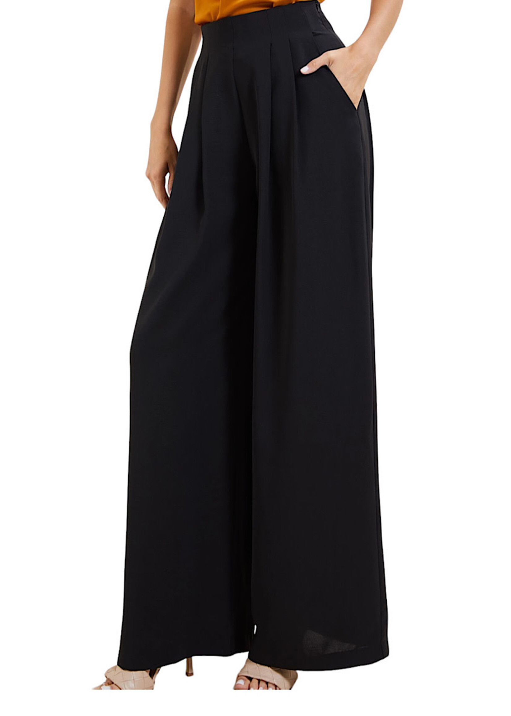 GP4486 Black Wide Leg Pants